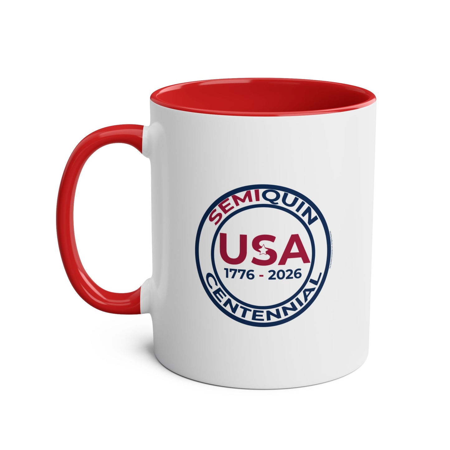 Semiquin 250 Years Two-Tone Coffee Mug, 11oz – Perfect for Celebrations, Patriotic Gift, Americana Collectible, Everyday Use
