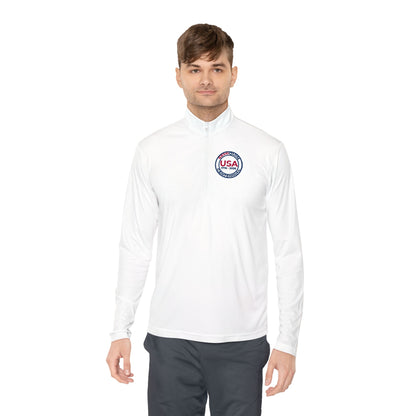 USA SemiQuin Flag Crest Quarter-Zip Pullover