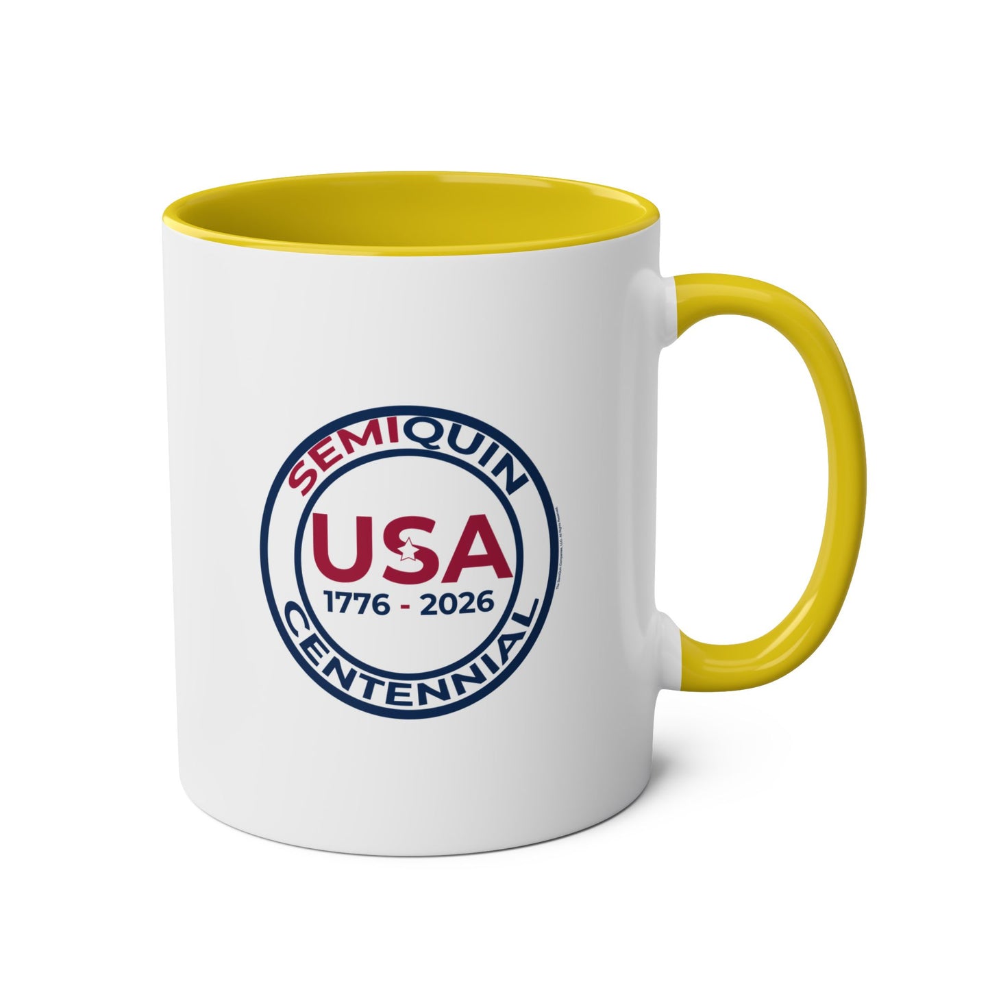 Semiquin 250 Years Two-Tone Coffee Mug, 11oz – Perfect for Celebrations, Patriotic Gift, Americana Collectible, Everyday Use