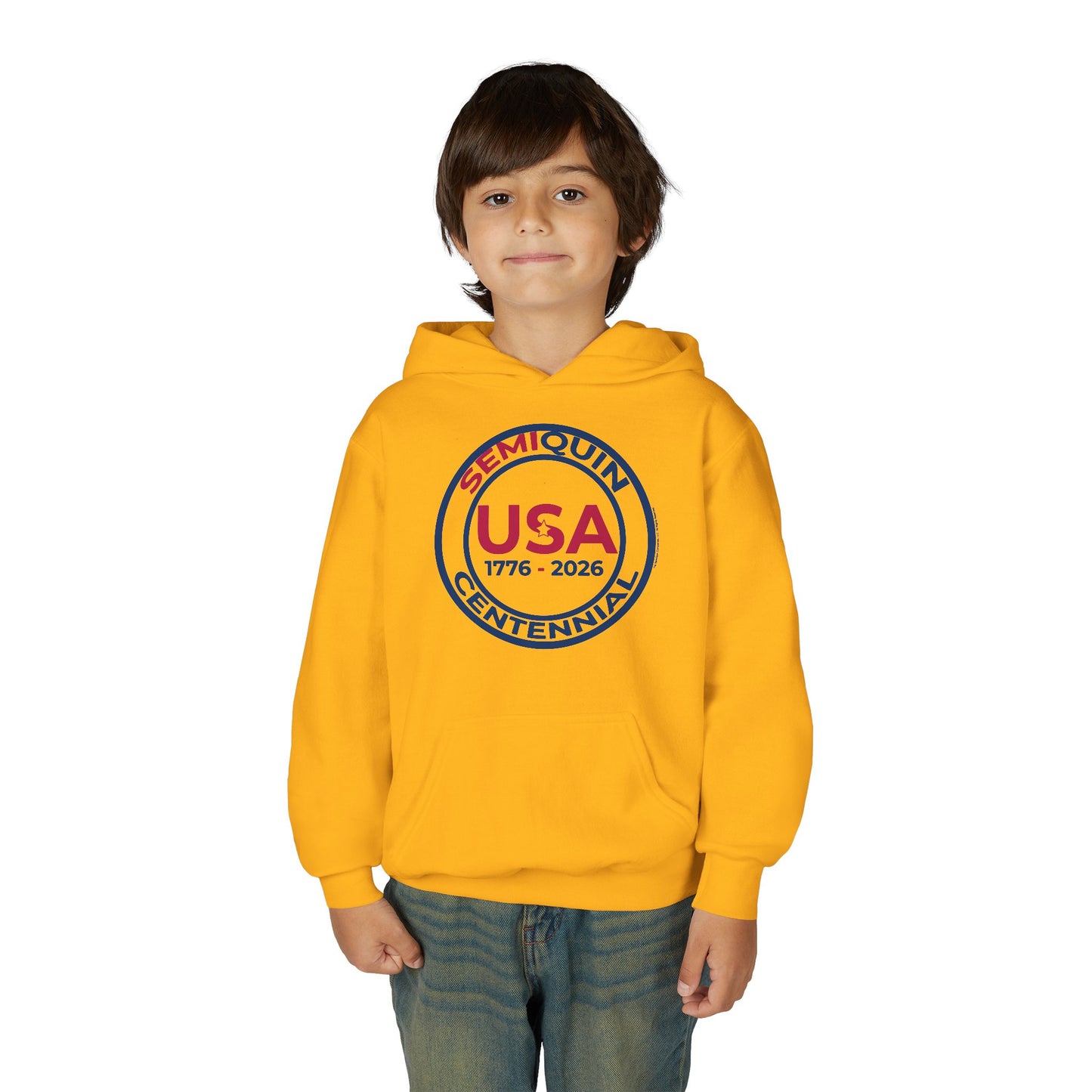 SemiQuin Youth Hooded Sweatshirt, centennial Celebration, Cozy Gift Hoodie for Teens, Holiday & Everyday Wear