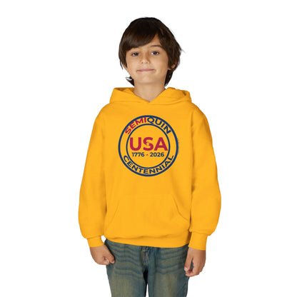 SemiQuin Youth Hooded Sweatshirt, centennial Celebration, Cozy Gift Hoodie for Teens, Holiday & Everyday Wear