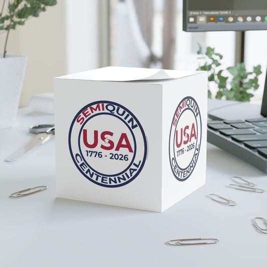 Centennial Note Cube SemiQuin USA 1776–2026 Patriotic Desk Accessory for Home & Office