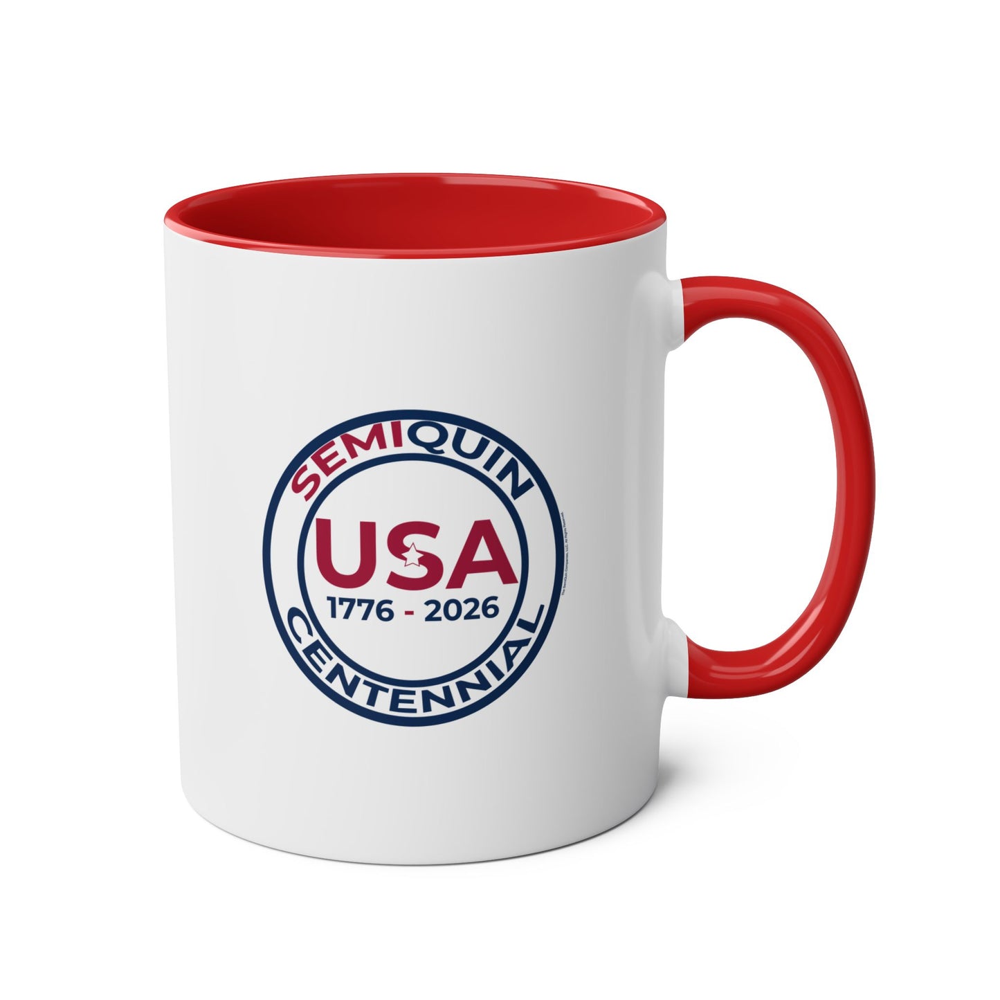 Semiquin 250 Years Two-Tone Coffee Mug, 11oz – Perfect for Celebrations, Patriotic Gift, Americana Collectible, Everyday Use
