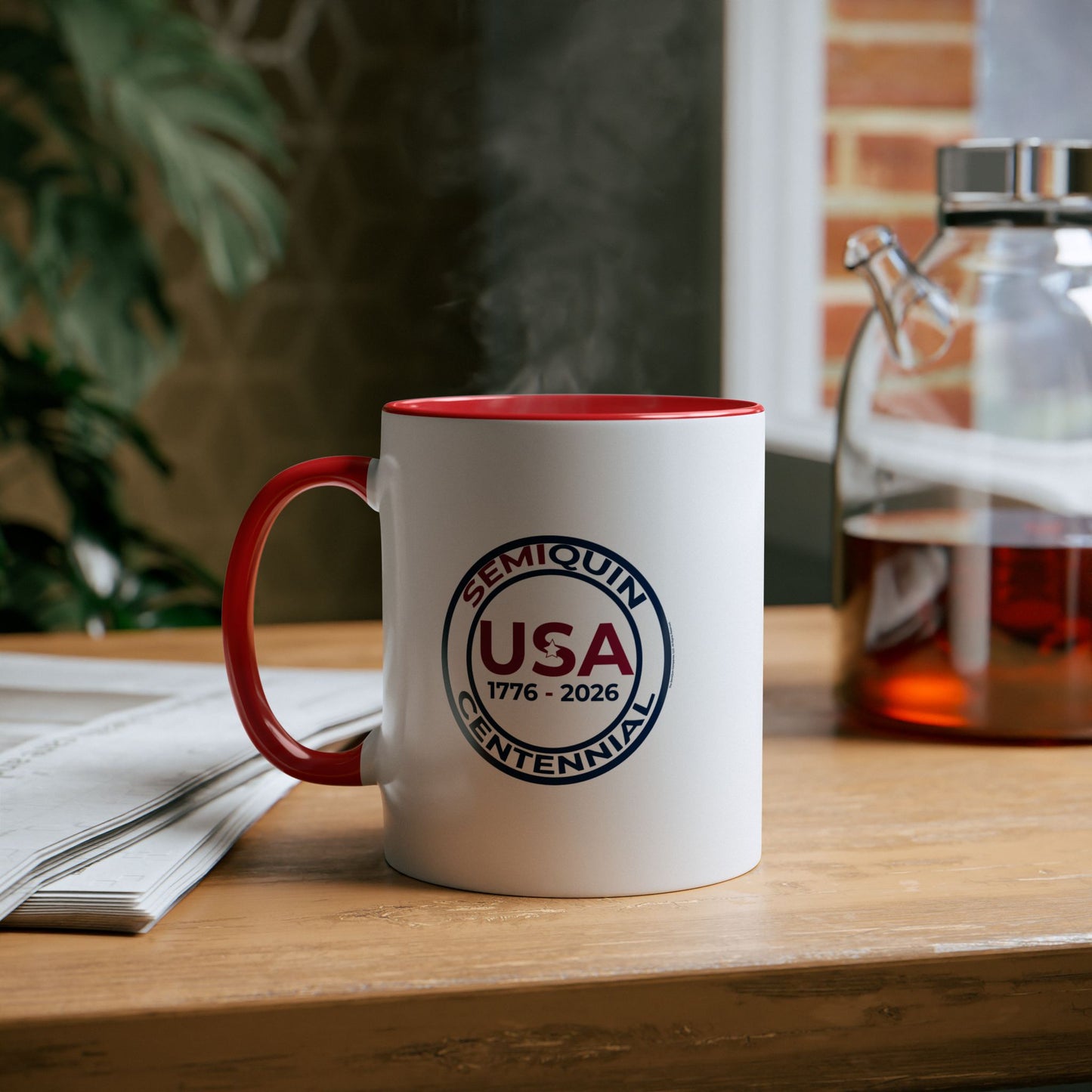 Semiquin 250 Years Two-Tone Coffee Mug, 11oz – Perfect for Celebrations, Patriotic Gift, Americana Collectible, Everyday Use