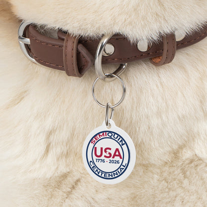 SemiQuin Pet Tag | USA Theme, Customizable Name Tag, Dog & Cat ID Tag, Gifts for Pet Lovers, American Pride Accessories